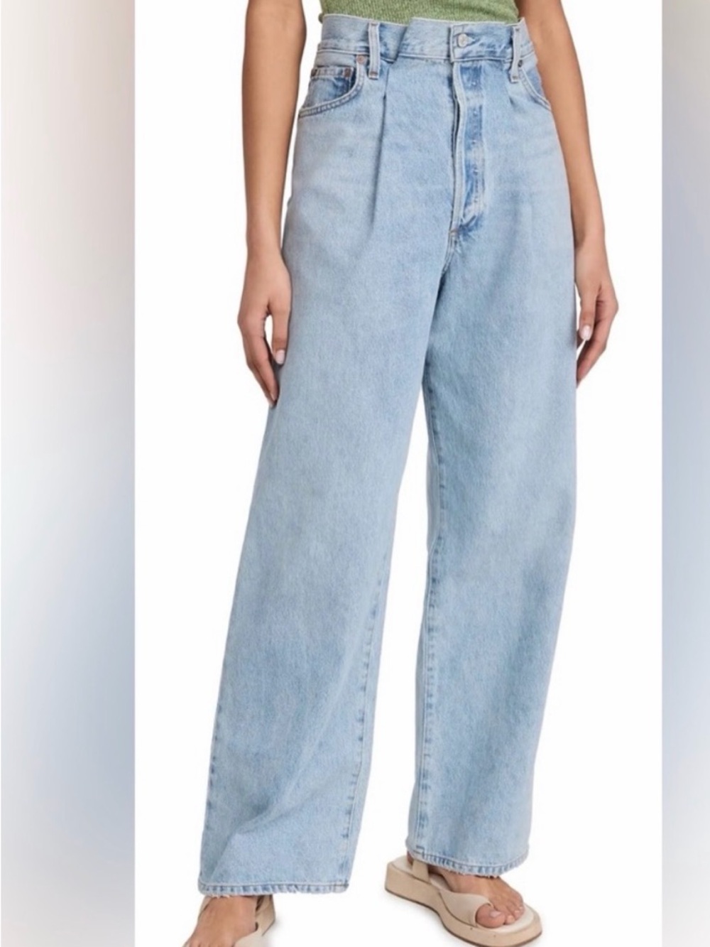 Agolde Light Blue High-Rise Wide Leg Jeans